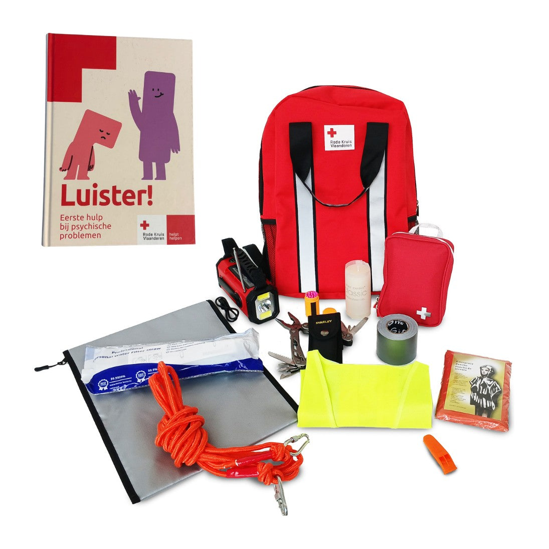 Noodpakket met het handboek Luister! erbij