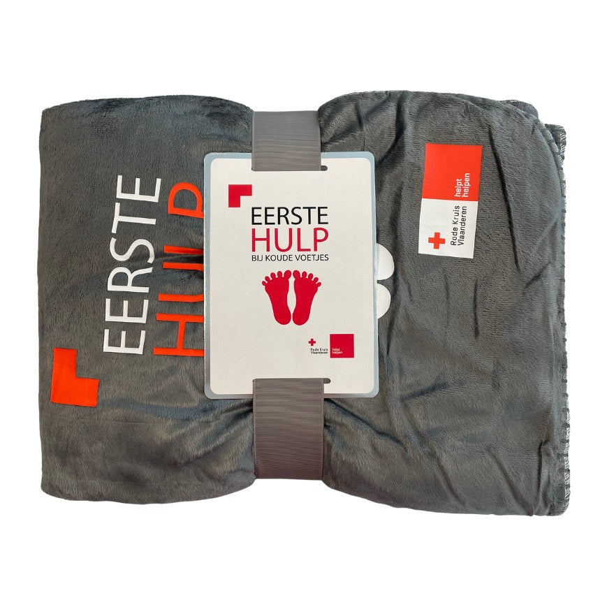 Sherpa fleece deken opgerold met banderol